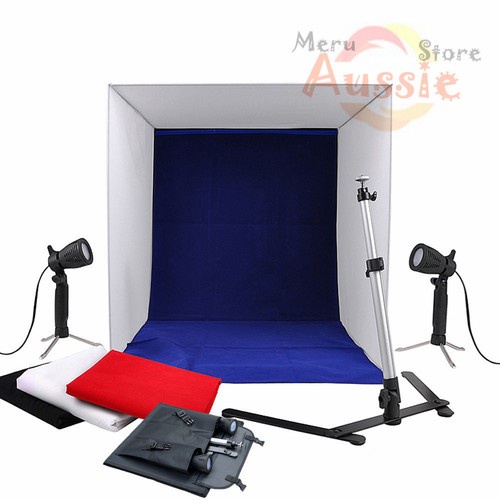 Camera Photo Studio Soft Box Light Tent Lighting Cube Softbox Kit & 4 Backdrops
