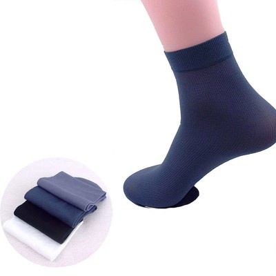 10Pair Men Bamboo Fiber Black White Gray Stockings Middle Socks High Qualiy HXZB