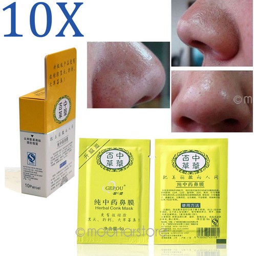 10 x Herbal Nose Strips Black Head Pore Cleaning Cleaner Remover Peel Off Mask