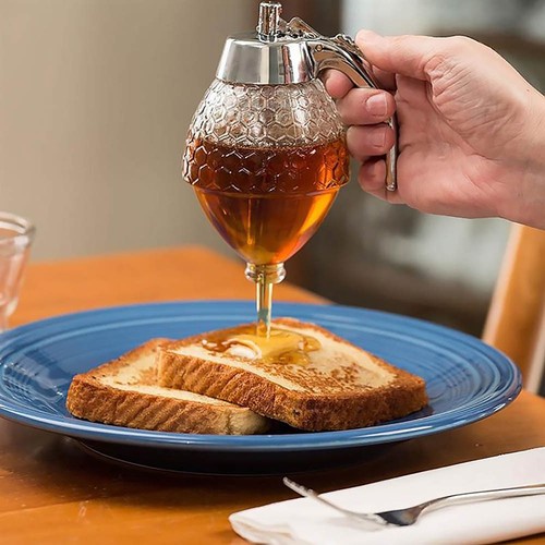Classic Dispenser Honey Glass Clear Jar Syrup Storage Container Stand Bulb DIY