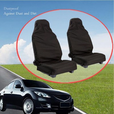 2x Universal Car Seat Cover Front Waterproof Van Auto Vehicle Protector Black
