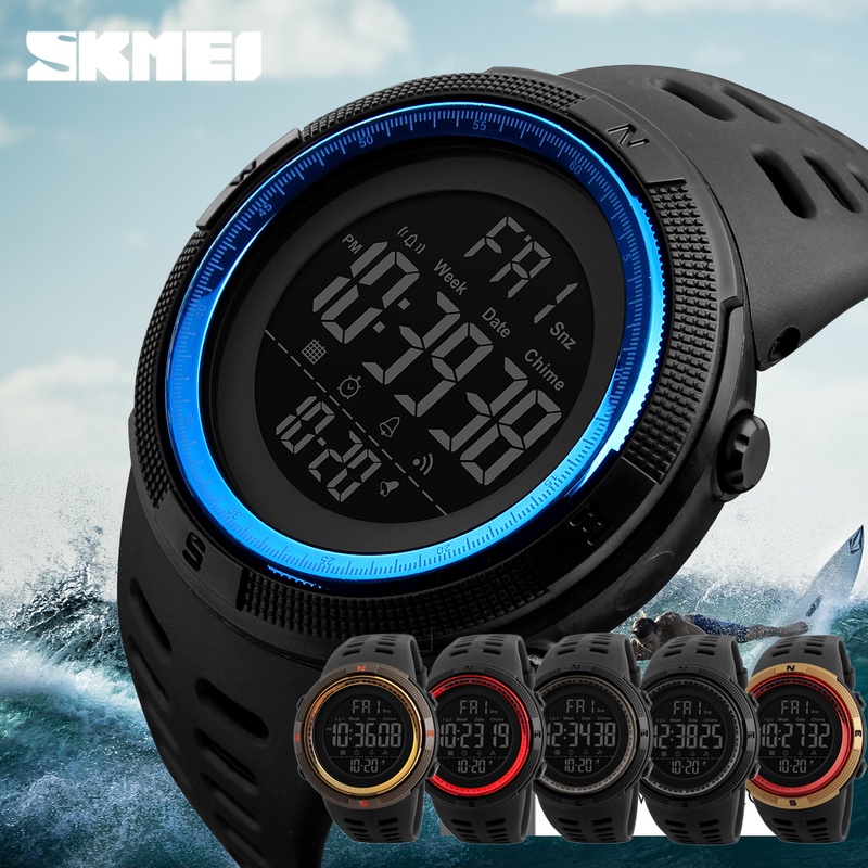 Sport Men's Countdown LED Digital Watch Military Alarm Waterproof Wristwatch