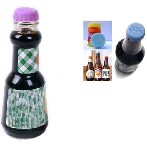 Colorful 6PCS Bottle Caps Beer Silicone Cap Soft Corks Reusable Kitchen Tools