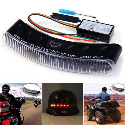 12V LED Wireless Motorcycle/Motorbike Helmet LED Brake Turn Signal Light CUS