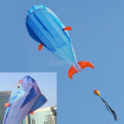 3D Dolphin Kite Huge Frameless Soft Parafoil Kite Outdoor Sport with Line R4T0