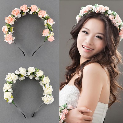 Flower Garland Floral Bridal Headband Hairband Wedding Prom Hair Accessories GP
