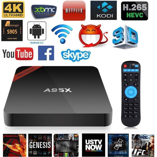 NEXBOX A95X-B7N Smart TV Box S905X Quad core 1G/2GB+8G/16GB 2.4G/5G WiFi 4K KODI