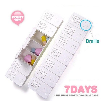 Medicine Tablet Drug Pill Storage Box Case Container 7 Days a Week White 1PC New