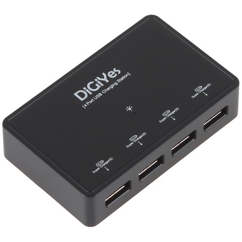DiGiYes DC 12V Input 4 Ports USB Hub Car Charger Power Supply for Many Devices