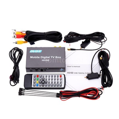 Vehicle Car Mobile Digital DVB-T TV Receiver Box Double Tuner With 2 Antenna