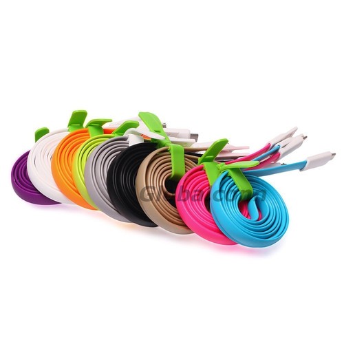 1M Micro USB Charger & Data Sync Cable Magnet New Flat Noodle Sumsung Android