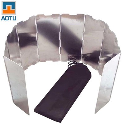 10 Plates Foldable Camping Cooking Cooker Gas Stove Wind Screens Windshield BB