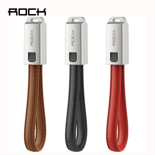 ROCK Keychain Metal leather Wire Sync Data Charger USB Cable for iPhone 6/6s