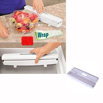 Easy Kitchen Plastic Wrap Dispenser Cutter Food Storage Holder Blade Cutter Tool