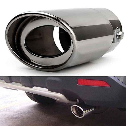 Universal Car Exhaust Tip Ends Chrome Straight Tail Pipe Cover 62mm Sport Trim