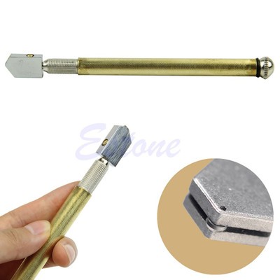Cutting Tool Diamond Tip Antislip Metal Handle Steel Blade Oil Feed Glass Cutter