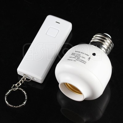 10M Wireless Remote Control E27 Screw Light Lamp Bulb Holder Cap Socket Switch