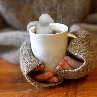 New Silicone Mr.Tea Infuser Loose Tea Leaf Strainer Herbal Spice Filter Diffuser