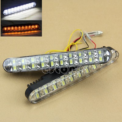 2x 12V Car Daytime Running Light  DRL 30 LED Daylight Lamp with Turn Lights