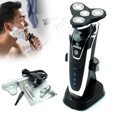 Rechargeable Washable Men's Cordless Electric Deluxe New Rotary 4D Shaver Razor