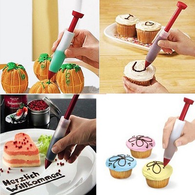 New 1pcs Silicone Food Writing Pen Cake Mold Cream Cup Chocolate Decorating Pen