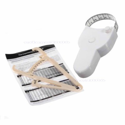 Body Fat Caliper+Body Mass Measuring Tape Tester Fitness Weight Loss Muscle New
