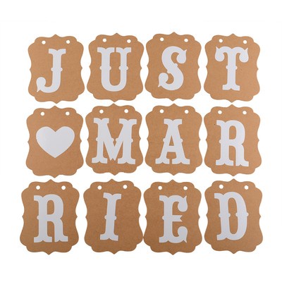 Hot Vintage Wedding Party Just Married Banner Bunting Garlands DIY Props