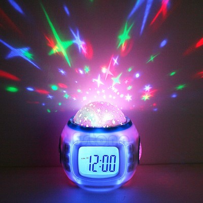 Sky Star Children Baby Room Night Light Projector Lamp Bedroom Music Alarm Clock