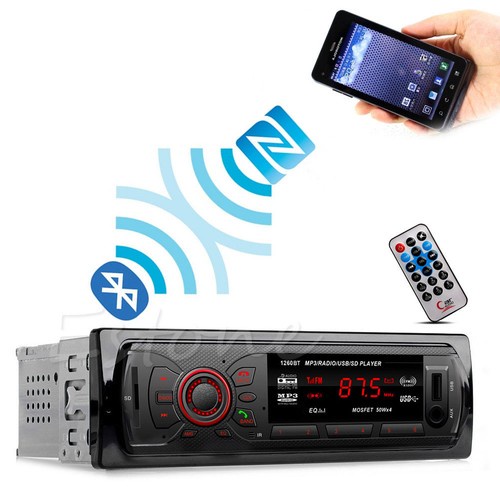 Bluetooth Car Stereo Audio 1 DIN In-Dash FM Aux Input Receiver SD USB MP3 Radio