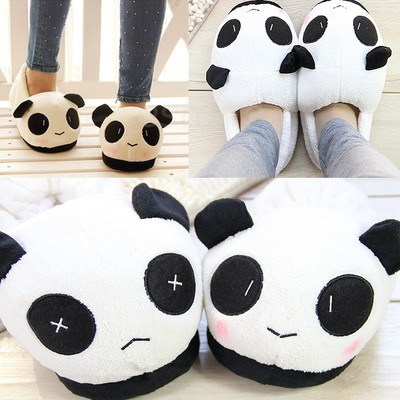 Men's Women Winter Indoor Home Slipper Cute Panda Warm Soft Plush Antiskid Shoes
