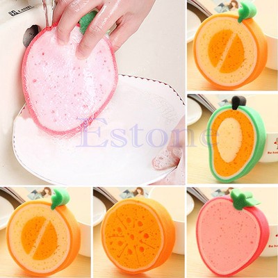 New Kitchen Tool Fruit Dish Washing Cleaning Cloth Gadget Sponge Scouring Hot
