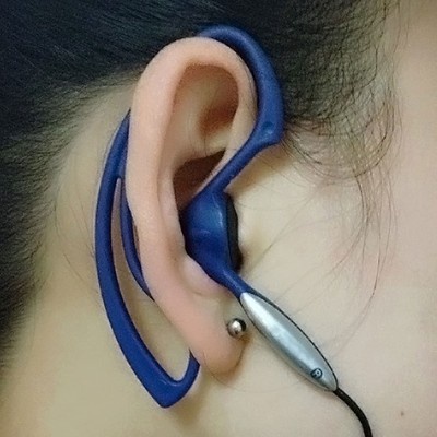 Blue 3.5mm Clip Uni-Sex Sports Running Earhook Earbud Headphones for MP3 Player