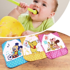 NEW Cute Cartoon Children's Baby Waterproof Long Sleeve Self Feeding Bib Apron
