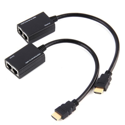 New HDMI Over RJ45 CAT5e CAT6 UTP LAN Ethernet Extender Repeater 1080p 3D EG