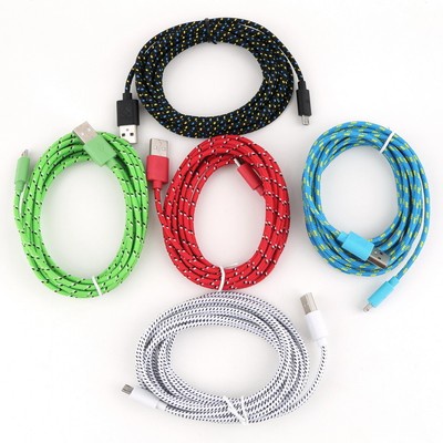 3M/10FT Hemp Rope Micro USB Charger Sync Data Cable Cord for Cell Phone TR