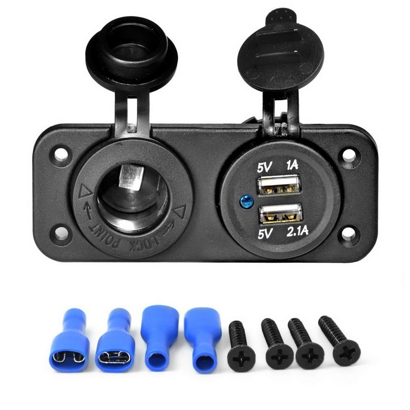 Dual USB Car Cigarette Lighter Socket Splitter Good 12V Charger Power Adapter MC