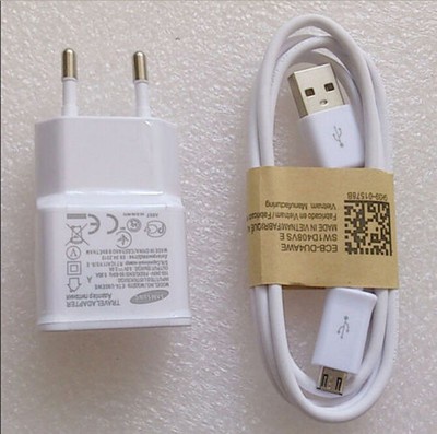 Original EU Wall Charger+USB Data Cable For SamSung Galaxy Note 2 II N7100 S3 S4