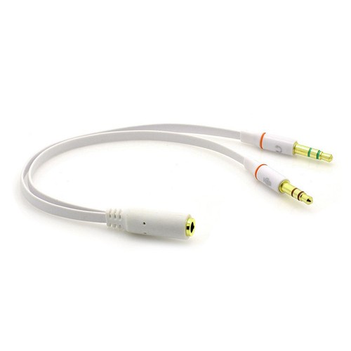 3.5mm Headphone Mic Audio Y Splitter Cable 1 Female to 2 Male Converter Adapter