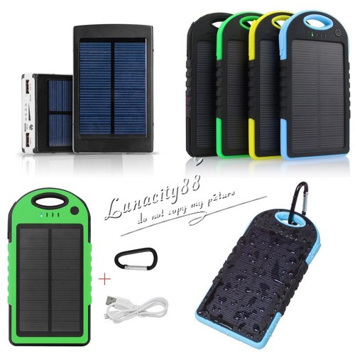 5000mAh 12000mAh 100000mAh Portable Solar Battery Chargers Dual USB Power Bank