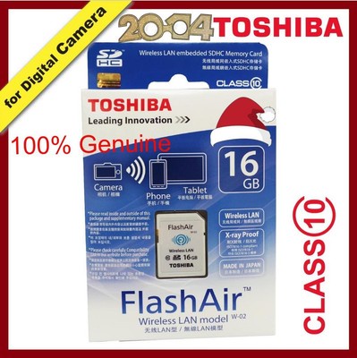 Toshiba Genuine Flashair 16GB Wireless WIFI SD SDHC Class10 16G Memory Card New