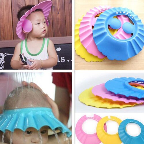 Safe Kid Bath Soft Hat Shampoo Shower Caps Wash Hair Children Waterproof Shield