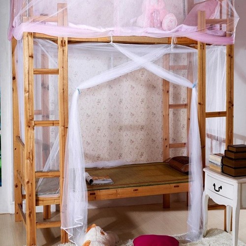White Four Corner Post Bed Canopy Frame Mosquito Net Twin Full Queen King size