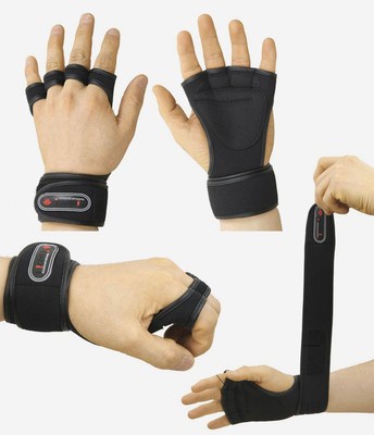 GYM Weight Lifting Gloves Health Fitness Dumbbell Grip Wrist Wrap Workout Gloves