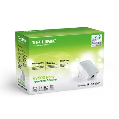 TP-Link TL-PA4010 AV500 Nano Powerline Adapter Up to 500Mbps, 300 Meters *NEW*
