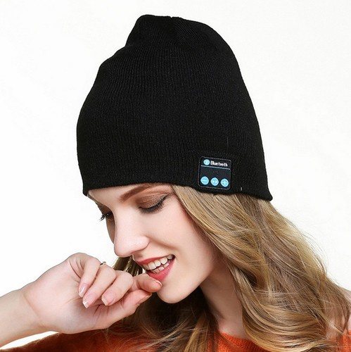 1x Mens Wireless Bluetooth Headset Beanie Hat Music With Headphones Earphone Cap