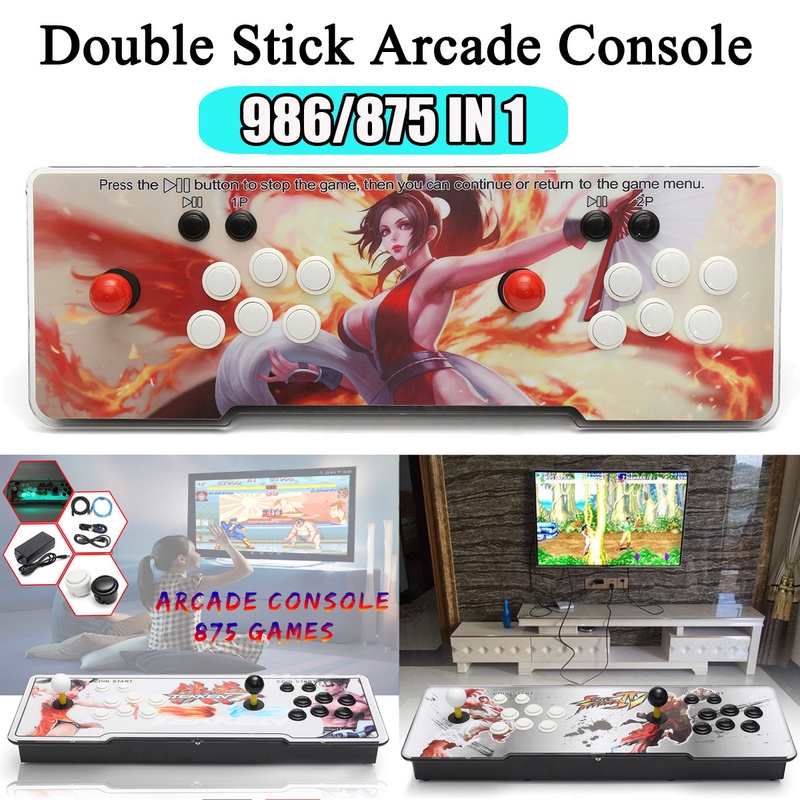986 Games Double Joystick Arcade Console Pandora Box 4S VGA/ HDMI /USB w/Light