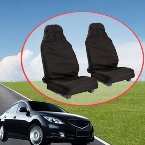 2X Waterproof Universal Car Seat Cover Front Van Auto Vehicle Protector Black