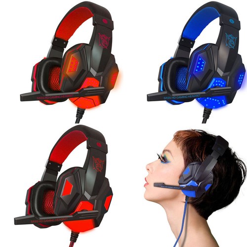 USB 3.5mm Surround Stereo Gaming Headset Headband Headphone with Mic for PC#