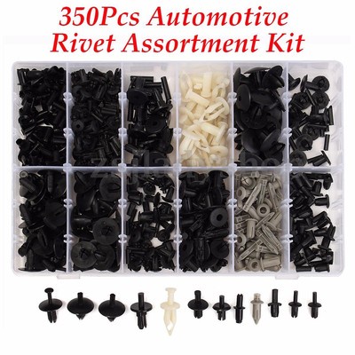 350pcs 12 Sizes Car Push Retainer Pin Rivet Trim Clip Panel Moulding Assortments