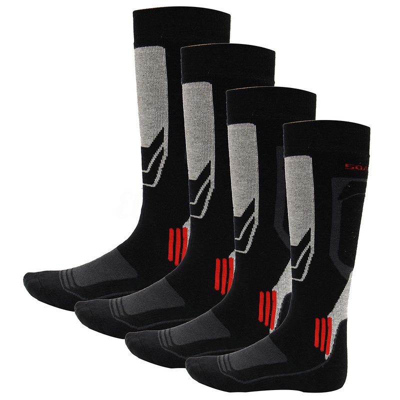Mens Winter Thermal Long Ski Snow Walking Hiking Sports Towel Socks Black
